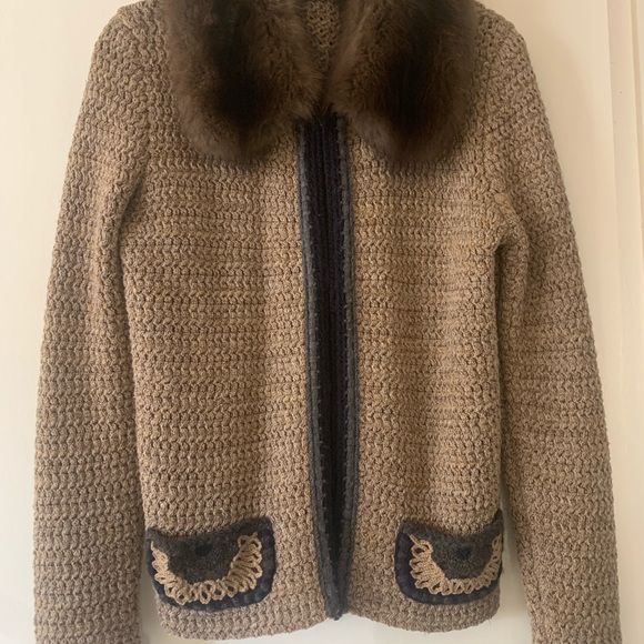 Prada Sweaters - Prada Fur Collar Gorgeous Sweater
